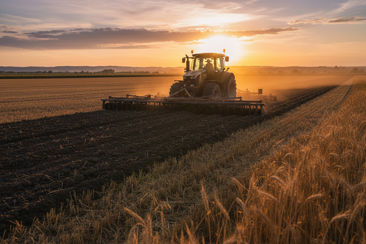 Farmer on tractor
