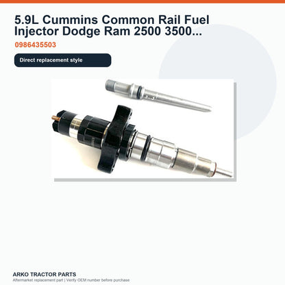 5.9L Cummins Common Rail Fuel Injector Dodge Ram 2500 3500 0986435503