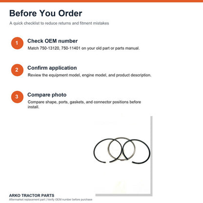 Piston Ring Set 86mm STD 750-13120 750-11401 for Lister Petter LPW