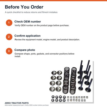 Kubota V1702 cylinder head valve train kit