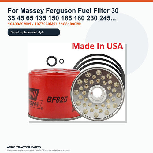 For Massey Ferguson Fuel Filter 30 35 45 65 135 150 165 180 230 245 1049939M91