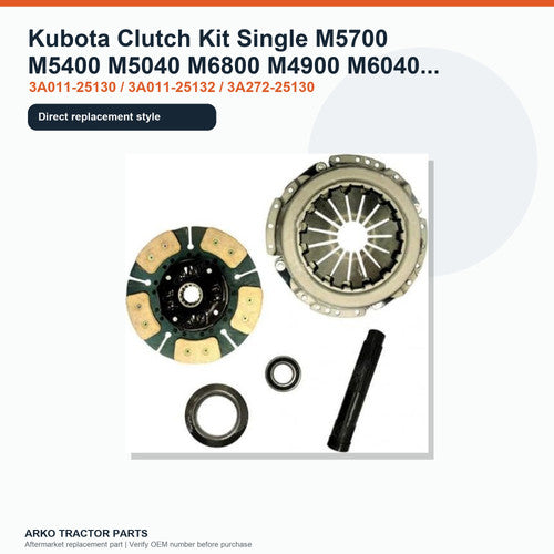 Kubota Clutch Kit Single M5700 M5400 M5040 M6800 M4900 M6040 M4700 3G700-25130
