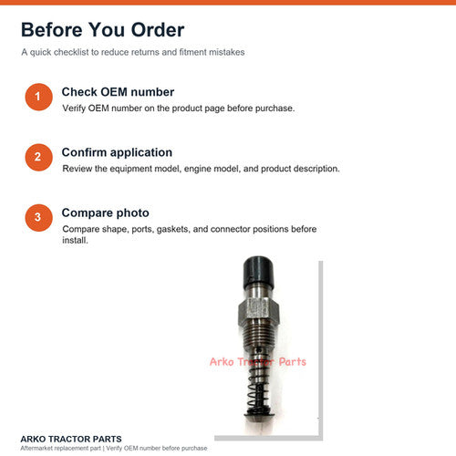 Ford 8N Hydraulic Pressure Relief Valve