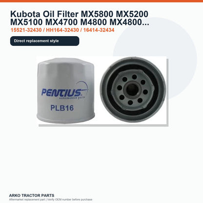 Kubota Oil Filter MX5800 MX5200 MX5100 MX4700 M4800 MX4800 MX5000