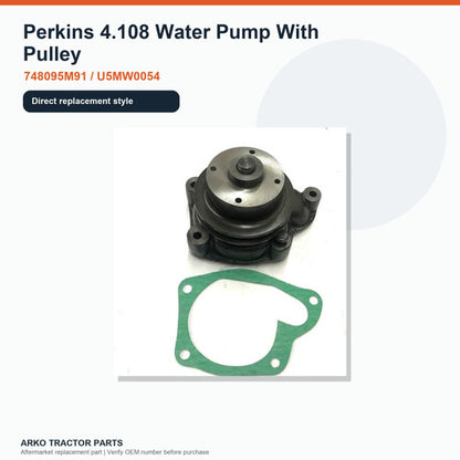Water Pump With Pulley for Perkins 4.108