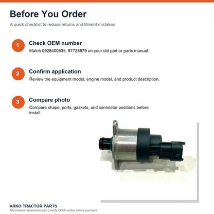 0928400535 Diesel Fuel Pressure Regulator For Chevy GMC Duramax Diesel LB7