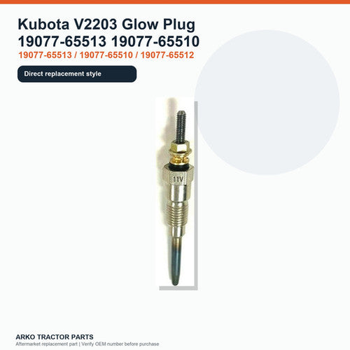 Kubota V2203 Glow Plug 19077-65513 19077-65510