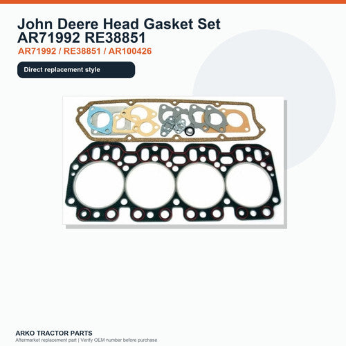 John Deere Head Gasket Set AR71992 RE38851