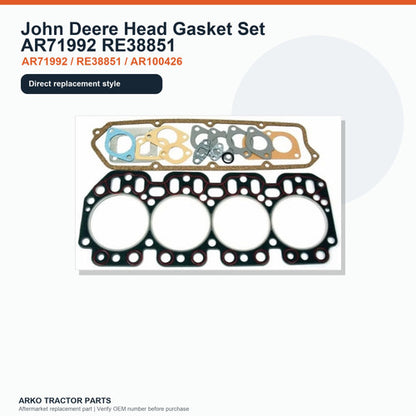 John Deere Head Gasket Set AR71992 RE38851