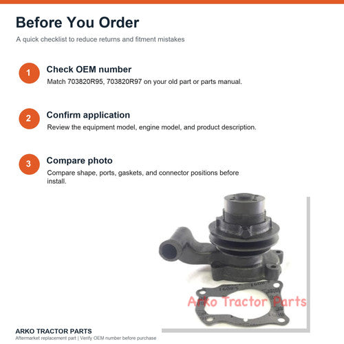 Case IH Water Pump 703820R95
