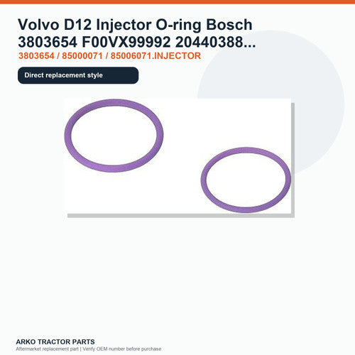 Volvo D12 Injector O-ring Bosch 3803654 F00VX99992 20440388 BE4C01001