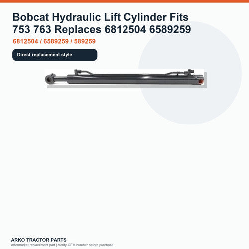 Bobcat Hydraulic Lift Cylinder Fits 753 763 Replaces 6812504 6589259