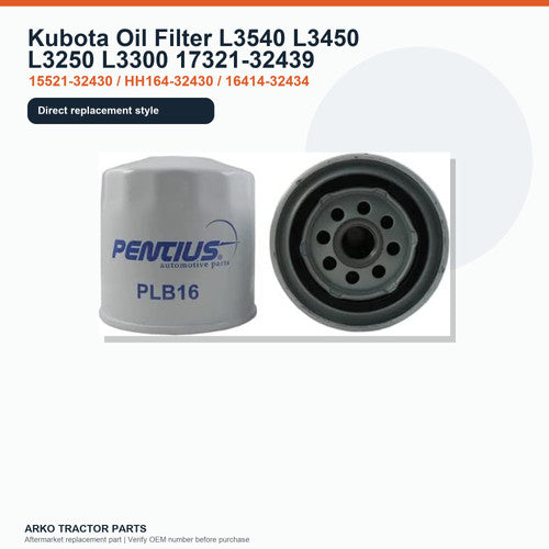 Kubota Oil Filter L3540 L3450 L3250 L3300 17321-32439
