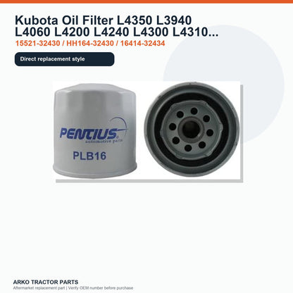 Kubota Oil Filter L4350 L3940 L4060 L4200 L4240 L4300 L4310 L4330