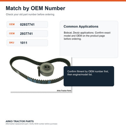 Deutz 1011 Timing Belt Repair Kit Bobcat 02937741