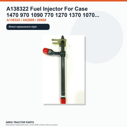 A138322 Fuel Injector For Case 1470 970 1090 770 1270 1370 1070 1175 1170