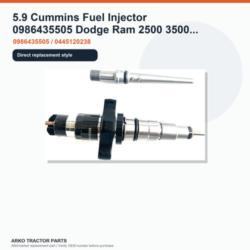 5.9 Cummins Fuel Injector 0986435505 Dodge Ram 2500 3500 Bosch