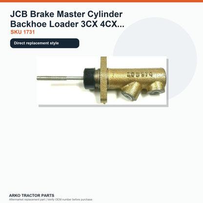 Brake Master Cylinder 15/106100 for JCB 3CX 4CX Backhoe Loader
