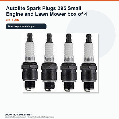 Autolite Spark Plugs 295 Small Engine and Lawn Mower box of 4