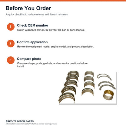 Crankshaft Bearing Set Deutz F4L912 STD (Main- Rod- Thrust washer- Bushing)