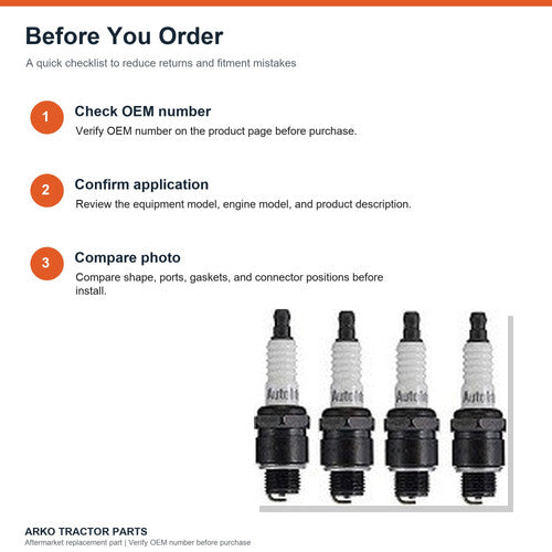 Autolite Spark Plugs 295 Small Engine and Lawn Mower box of 4