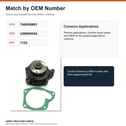 Water Pump With Pulley for Perkins 4.108