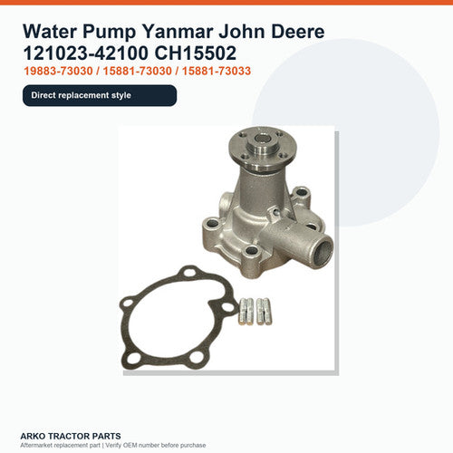 Water Pump for Yanmar 121023-42100 and John Deere CH15502