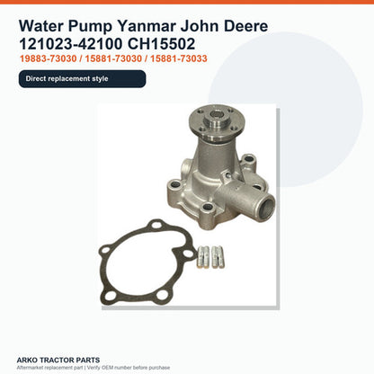 Water Pump for Yanmar 121023-42100 and John Deere CH15502
